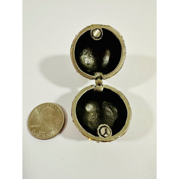 Jeweled Pineapple Hinged Trinket Ring Box With Sparkling Rhinestones & Magnetic - Picture 13 of 13